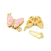 Rack Plating Brass & Cubic Zirconia & Shell & Enamel Box Clasps KK-S373-04G-2