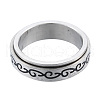 Non-Tarnish 201 Stainless Steel Branch Wrap Rotating Finger Ring RJEW-N043-18P-2