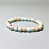 Synthetic Shoushan Stone Beaded Stretch Bracelets WGEA678-01-1