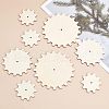 Olycraft 15Pcs Gear Unfinish Wooden Pieces WOOD-OC0002-32-6