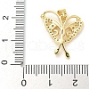 Butterfly Rack Plating Brass Micro Pave Cubic Zirconia Pendants KK-Z074-72G-6