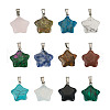 Yilisi 24Pcs 12 Styles Star Natural & Synthetic Gemstone Pendants G-YS0001-22-11