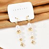 Brass ABS Plastic Pearl Tassel Hoop Earrings EJEW-U040-12G-1