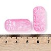 Spray Painted Transparent Glass Connector Charms GLAA-H035-06I-3