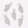 Brass Micro Pave Cubic Zirconia Pendants ZIRC-E146-13P-2