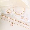 Flower Alloy Acrylic Cuff Bangles & Link Bracelets & Stud Earrings & Pendant Necklaces & Rings WG72368-02-3