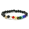 Natural & Synthetic Mixed Gemstone Chakra Theme Bracelet BJEW-JB09806-3