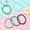 5Pcs 5 Styles Faceted Rondelle Glass Beaded Stretch Bracelet Sets BJEW-YW00004-02-1