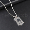 Rectangle with Constellation Alloy Pendant 316L Surgical Stainless Steel Chain Necklaces WG3A89F-03-1