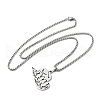 304 Stainless Steel Hollow Cut Cowboy Hat Pendant Necklaces NJEW-H065-30P-2