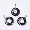 Natural Dyed & Heated Black Agate Pendants X-G-F546-A16-1