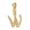 Brass Micro Pave Cubic Zirconia Pendants KK-M319-02G-W-1