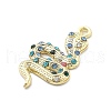 Snake Shape Alloy Rhinestone Pendants PALLOY-Q030-01E-2