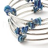5-Loop Natural Lapis Lazuli Chip Beaded Wrap Bracelets for Women BJEW-JB01517-10-4