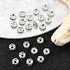 Flower Brass Crystal Rhinestone Bead Spacers RB-D302-S-4