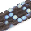 Frosted Transparent Glass Beads Strands GLAA-T032-T10mm-MBB02-1