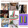 50 Yards Tricolor Polyester Striped Grosgrain Ribbon OCOR-WH0078-199C-6