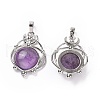 Natural Amethyst Pendants G-P496-05P-20-2