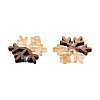 Christmas Theme Transparent Resin & Walnut Wood Pendants RESI-N025-033-A01-3