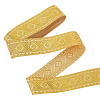 7.5 Yards Polyester Jacquard Flower Ribbon OCOR-WH0088-84A-1