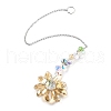 Glass Flower Hanging Suncatchers HJEW-C009-01D-2