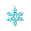 6Pcs 3 Styles Glass Snowflake Pendants PALLOY-JF03950-04-3