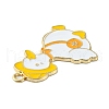 Light Gold Tone Alloy Enamel Pendants X-ENAM-C013-01F-3