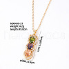 Elegant Brass Micro Pave Colorful Cubic Zirconia Pendant Necklaces for Women EM4159-4-1