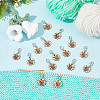 16Pcs 2 Style Flower with Word Wood M1R/M1L Pendant Locking Stitch Markers HJEW-AB00646-4