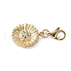 304 Stainless Steel Rhinestone Flower Pendant Decoration STAS-S165-35G-2
