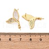Brass Micro Pave Cubic Zirconia Shell Stud Earrings Findings KK-D363-05G-3