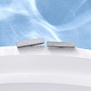 Tarnish Resistant Cuboid 304 Stainless Steel Stud Crawler Earrings EJEW-O052-45P-4