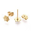 304 Stainless Steel Sun Stud Earrings for Women EJEW-C004-09G-2