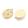 304 Stainless Steel Pave Natural Amazonite Pendants STAS-N109-187G-2