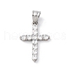 304 Stainless Steel Cubic Zirconia Pendants STAS-C102-01C-P-1