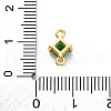 Brass Cubic Zirconia Rhombus Connector Charms KK-F894-12G-02-3