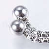 Tarnish Resistant Adjustable 304 Stainless Steel Box Chain Necklace Making STAS-E443-37P-5