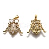 Brass Clear Cubic Zirconia Constellation Charms KK-J278-33G-C-2