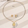 Stainless Steel Rhinestones Oval with Virgin Mary Pendant Necklace & Stud Earrings Set for Women RA9493-2