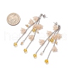 Acrylic Flower Tassel Stud Earrings EJEW-TA00648-03-3
