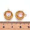 Brass Micro Pave Cubic Zirconia Charms KK-N262-114B-G-3