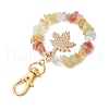 Natural & Synthetic Gemstone Chips Beads & Maple Leaf Alloy Enamel Pendant Decoration KEYC-JKC01018-02-4
