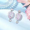 304 Stainless Steel Faceted Bicone Glass Beads Dangle Stud Earrings EJEW-WZ00437-02-1