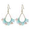 Resin & Glass Seed Beads Teardrop Dangle Earrings EJEW-MZ00401-02-2