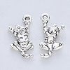 Tibetan Style Alloy Kitten Pendants TIBE-R316-028AS-RS-2