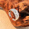 Hammered 304 Stainless Steel Cuff Rings RJEW-S626-04P-1