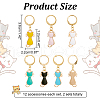 Alloy Enamel Cat Charm Locking Stitch Markers HJEW-PH01672-2