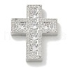 Rack Plating Brass Micro Pave Cubic Zirconia Pendants KK-L224-063P-2