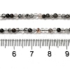 Natural Black Rutilated Quartz Beads Strands G-B090-A01-02-5