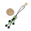 Halloween Theme Skeleton Glass Seed & Natural Black Onyx & Synthetic Turquoise Beaded Pendant Decorations HJEW-MZ00284-04-3